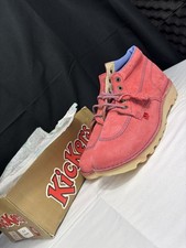 RARE VINTAGE KICKERS 1990’s SALMON PINK BABY BLUE STITCHING Retro NEW BOX 43/9