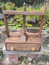 Rare Survivor, Antique Oak, Pine Book Press ,Turns Easily And Drawer Runs Smooth
