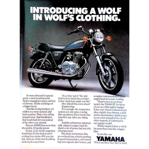 1978 print yamaha xs400 - 1978, ad