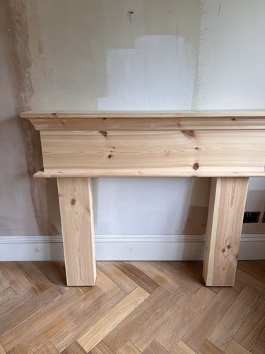 Pine wooden fireplace surround - wooden,