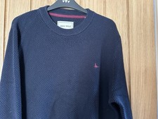 Jack Wills Mens Long Sleeve Round Neck Jumper - Navy - Size L Chest 48" - Cotton