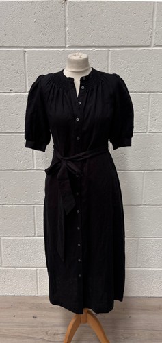 Ada linen midi - linen, black