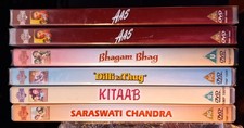 6 x Bollywood DVD's Job Lot - AAS, Bhagam Bhag, Kitaab, Dilli ka Thug, Saraswati