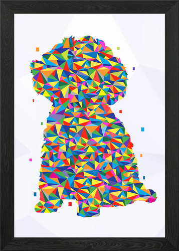 Toy poodle dog wpap - poodle, framed
