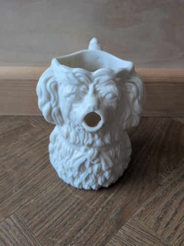 Antique white dog jug - antique,