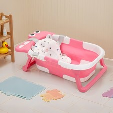 Pink Foldable Baby Bath Tub