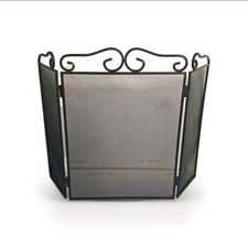 Vintage Fire Screen/Spark Guard with Steel Frame/Mesh Lining Folding 58x41 x20cm