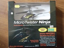 MICRO TWISTER NINJA REMOTE CONTROL   RC HELICOPTER WORKING BOXED  3CH  3 AXIS