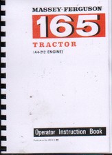 Massey Ferguson "165" Tractor Operator Instruction Manual Book