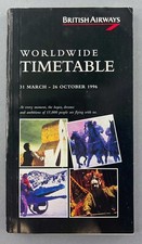 BRITISH AIRWAYS WORLDWIDE AIRLINE TIMETABLE SUMMER 1996 DC-10 CONCORDE SEAT MAPS