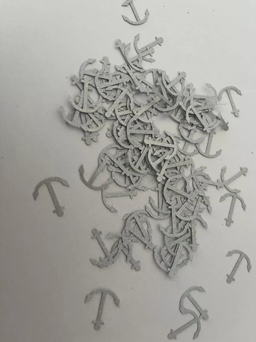 Silver boat anchor confetti - boat,