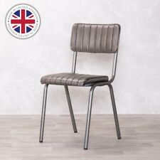 GREY FAUX LEATHER DINING CHAIR