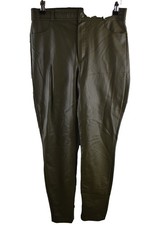 ZARA Green Faux Leather Trousers size M Womens Casual Outdoors Outerwear