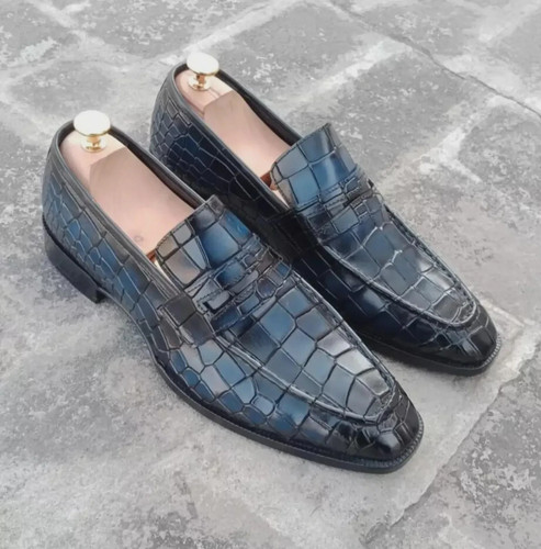 Handmade men blue leather - men,