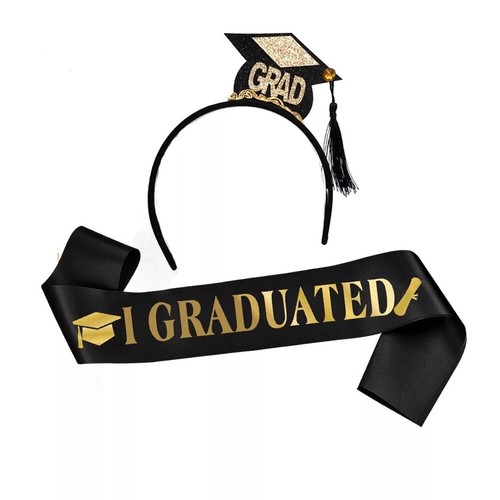 Graduation sash headband set - headband,