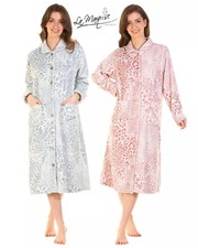 LADIES ANIMAL SUPER SOFT FLEECE BUTTON UP THROUGH DRESSING GOWN*FLEECE 67469