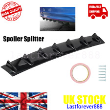 33" Car 7 Shark Fins Spoiler Wing Lip Diffuser Gloss Black Rear Bumper Universal