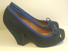 DOROTHY PERKINS SIZE 5 BLUE FAUX SUEDE COURT SHOES.   B190102425B2/33