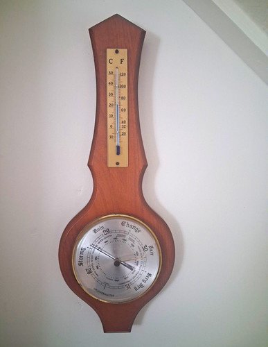 Wall mounted wooden - wooden, aneroid