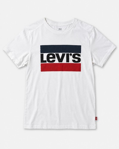Levi classic white - white, logo