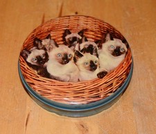 Vintage Cat Design Parkinson's Assorted Toffees Round Tin 5"