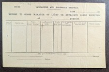 Early 1900s Lancashire & Yorkshire Railway Goods Manager Report Form