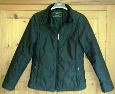 *Lovely* M&S Per Una/ Small/ Black Jacket/ water resistant/ fleece collar/ VGC