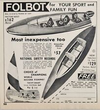 1969 Print Ad FOLBOT Folding Boats Factory Built Charleston,South Carolina