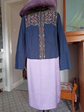 Embroidered Monsoon Jacket.  Size 16.  Lilac Windsmoor  dress and optional hat.