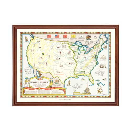 Old map united states 1957 - old,