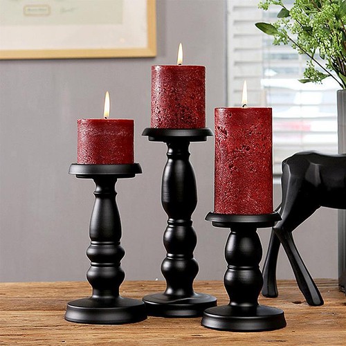 Black iron chandelier pillar - black,