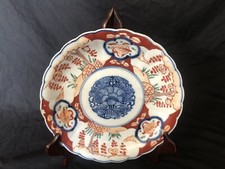 c1880 - 1910 JAPANESE IMARI PLATE SCALLOPED RIM FLORAL