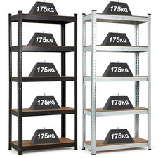 GARAGE SHELVES SHELVING 5 TIER UNIT RACKING BOLTLESS HEAVY DUTY STORAGE SHELF