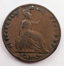 1837 Farthing William IV Vintage Copper 1/4d Coin C1T