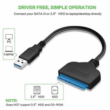 USB 3.0 To SATA 22 Pin 2.5 Inch Hard Disk Drive SSD Adapter Connector Lead Cable