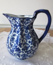 LARGE VINTAGE BLUE & WHITE JUG