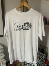 Cheap Monday Skull Logo White Tee Unisex Oversized Organic Cotton Size S Fits L