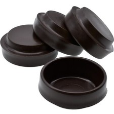 4 x SMALL BROWN CASTOR CUPS