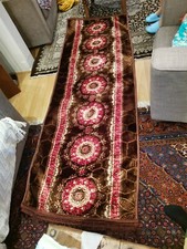 Extremely Rare BeautifulBrown Red Polyester Chinese Heavy Carpet Runner