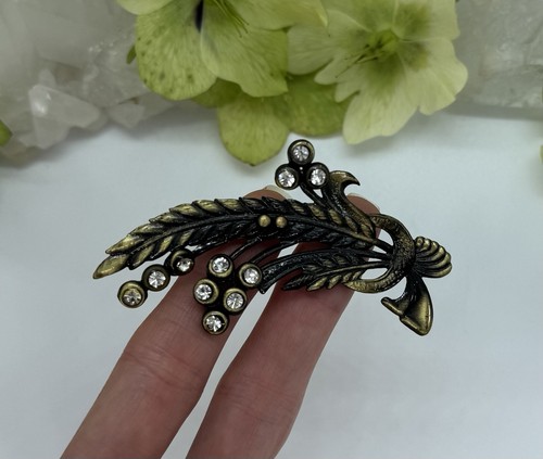 Vintage leaf brooch with - vintage,