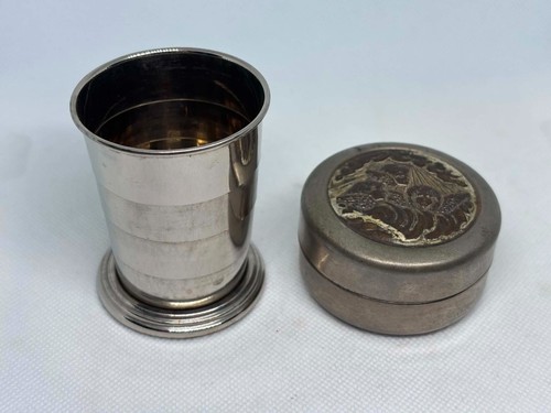 Vintage collapsible metal cup - metal,