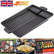 Large Non Stick Camping Griddle Pan Barbecue Cooking Plate Hob Stove BBQ Grill