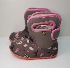 BOGS SIZE 7UK EUR24 GIRLS BOYS WATERPROOF NEOPRENE SNOW ANKLE BOOTS SHOES HANDLE