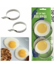 2 x Metal Pancake Circle Round Fried Poach Kitchen Mould Egg Frying Ring Perfect