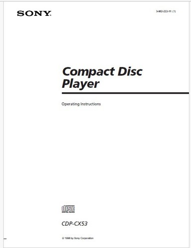 Sony cdp cx53 multidisc - sony, cdp-cx53