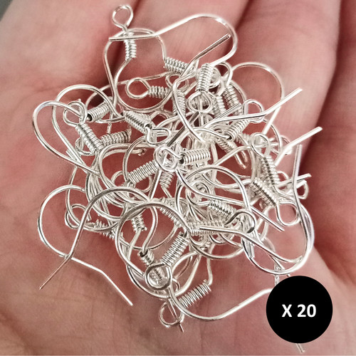 Silver earring hooks for