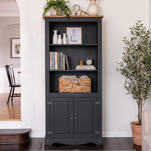 Corona bookcase charcoal - bookcase,