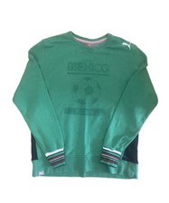 Puma Mexico Jumper Mens XL Futbol Logo Camisa Federacion Ringer Pullover Green