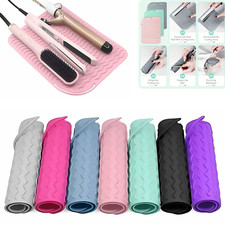 PREMIUM HEAT RESISTANT SILICONE MAT/POUCH FOR HAIR STRAIGHTENERS & CURLING IRONS