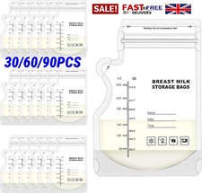 30/60/90X Breast Milk Storage Bags, 250Ml No-Leak Disposable Pouches for Freezer